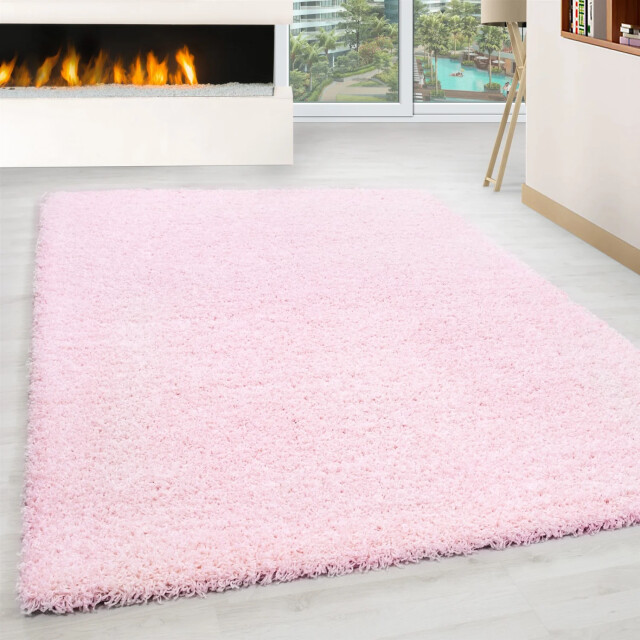 Muratap Basic shaggy vloerkleed roze hoogpolig- 120x170 cm