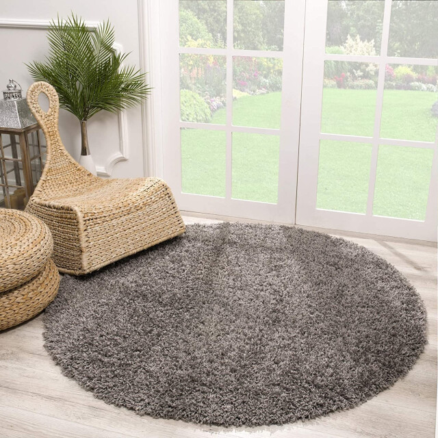 Muratap Loca shaggy rond vloerkleed hoogpolig- 80 cm rond