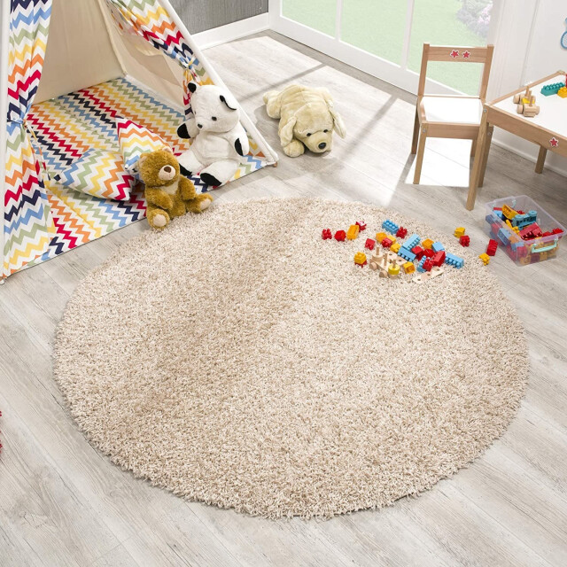 Muratap Loca shaggy rond vloerkleed hoogpolig- 80 cm rond