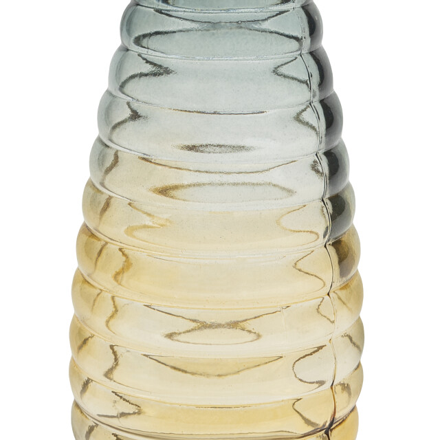 QUVIO Glazen vaas met patroon, geel/ hoogte 19,5 cm