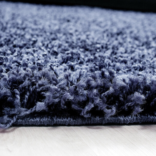 Muratap Basic shaggy vloerkleed donker blauw hoogpolig- 200x290 cm