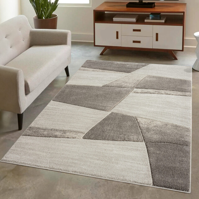 Muratap Bonito trendy 3d laagpolig vloerkleed tapijt bruin- 120x170 cm