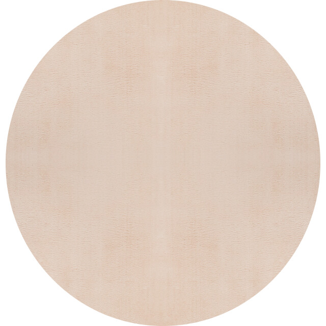 Muratap Samba soft fluffy vloerkleed laagpolig beige- 80 cm rond