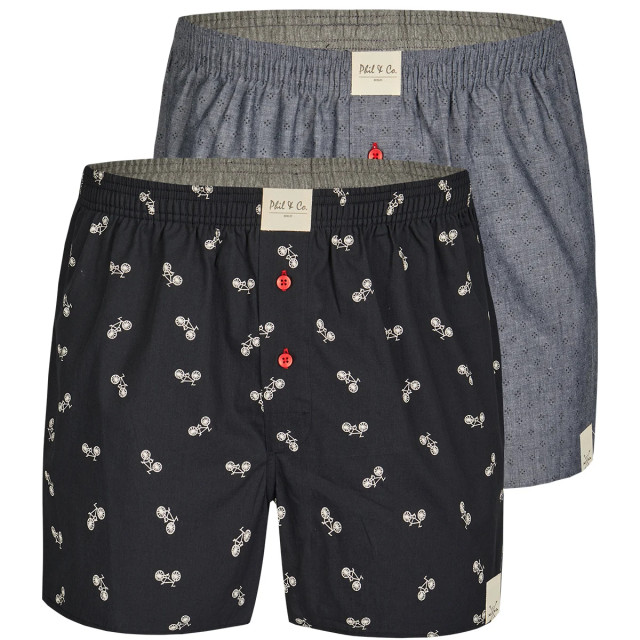Phil & Co 6-pack geweven wijde boxershorts heren multipack 6-pack