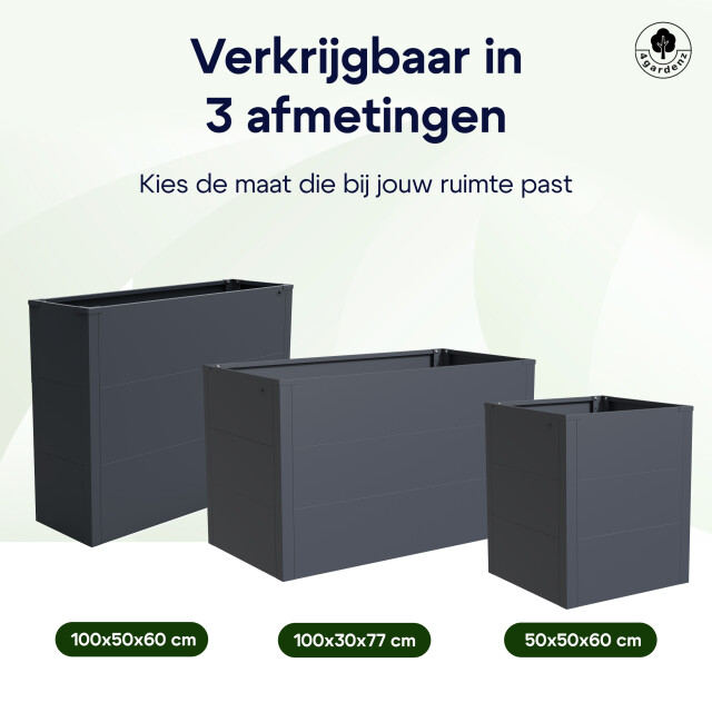 4gardenz ® plantenbak verhoogde bodem bloembak 50x50x60 cm antraciet