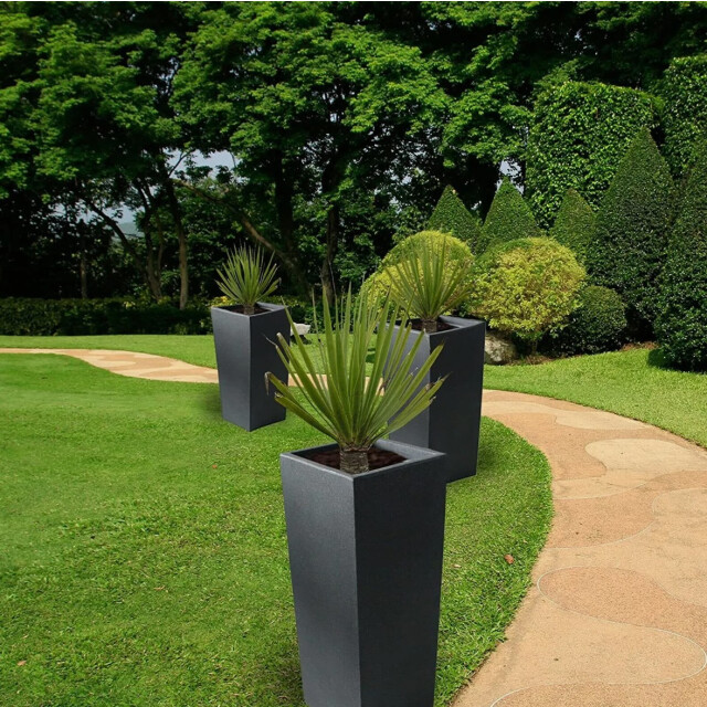 4gardenz ® stone pilaar plantenbak bloempot 30x30x80 cm steen