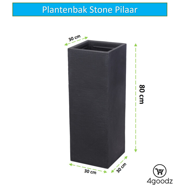 4gardenz ® stone pilaar plantenbak bloempot 30x30x80 cm steen