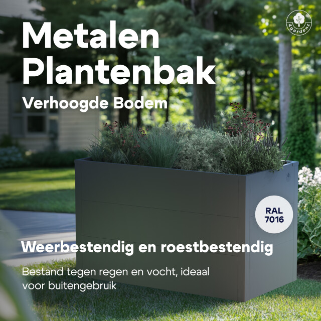 4gardenz ® plantenbak verhoogde bodem bloembak 50x50x60 cm antraciet