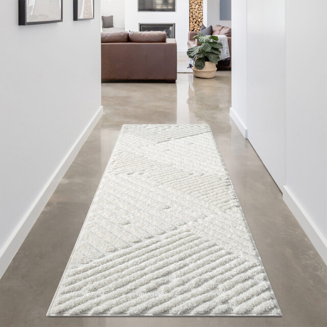 Muratap Vloerkleed focus feel hoogpolig fluffy scandinavisch - 80x300 cm