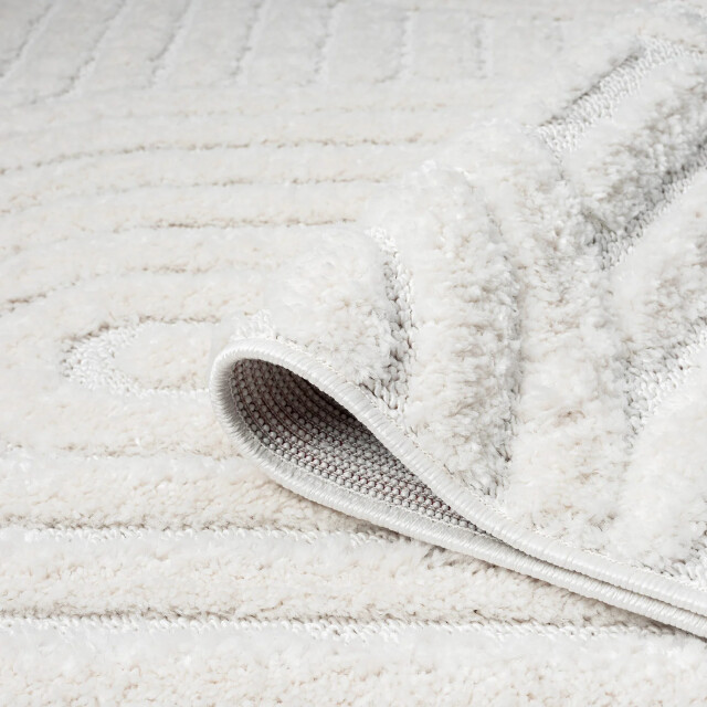 Muratap Vloerkleed focus japandi rond hoogpolig fluffy scandinavisch -