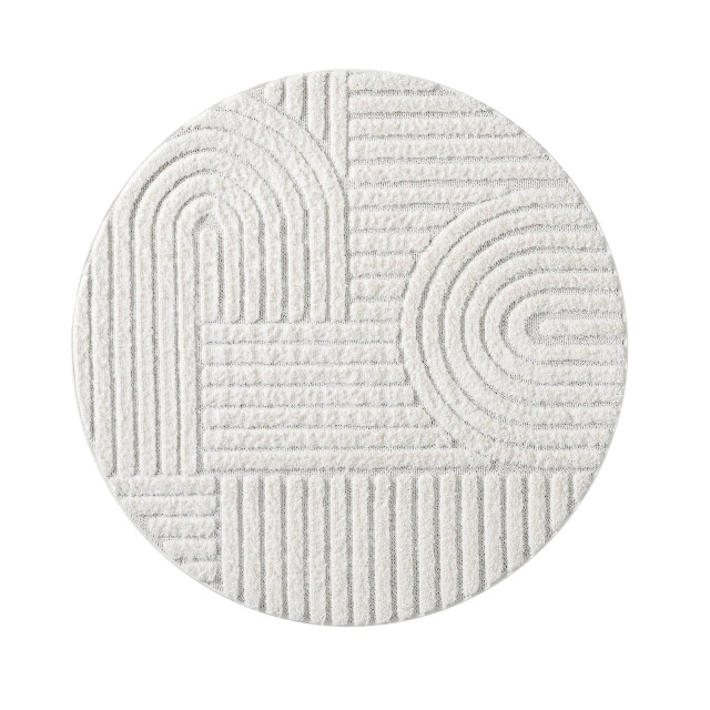 Muratap Vloerkleed focus japandi rond hoogpolig fluffy scandinavisch -