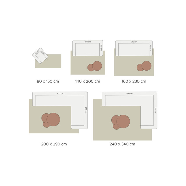 Veer Carpets Vloerkleed jeffie cream 140 x 200 cm
