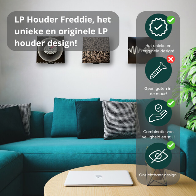 Melvy Lp houders freddie 6st zwart