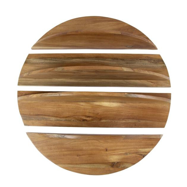 Hoyz wandschap set-4 rond massief margosa naturel