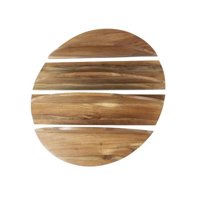 Hoyz wandschap set-4 rond massief margosa naturel