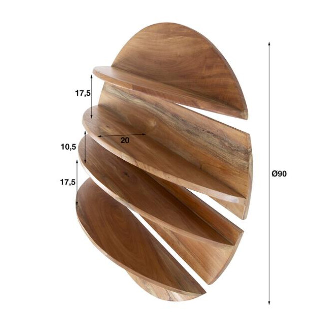 Hoyz wandschap set-4 rond massief margosa naturel