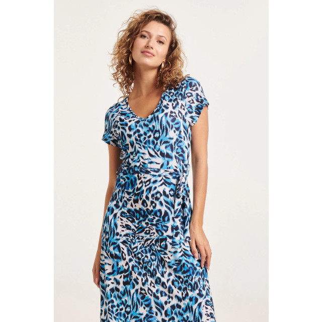 Smashed Lemon 24363 dames maxi te jurk met dieren print | white-light