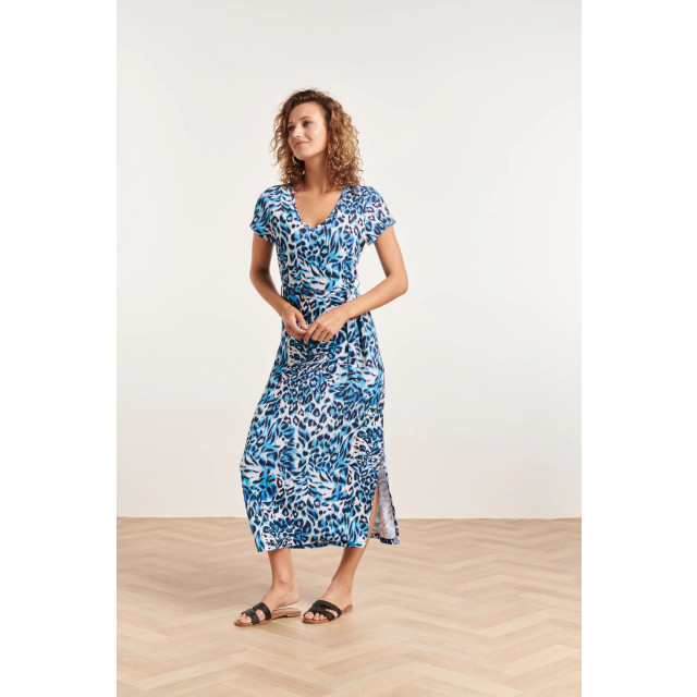 Smashed Lemon 24363 dames maxi te jurk met dieren print | white-light