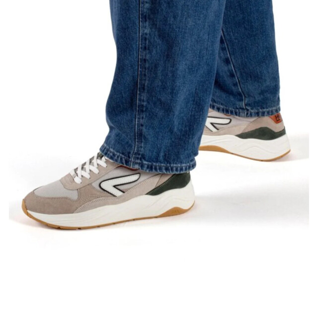 Hub Glide light bone/off white/dark rust lage sneakers heren