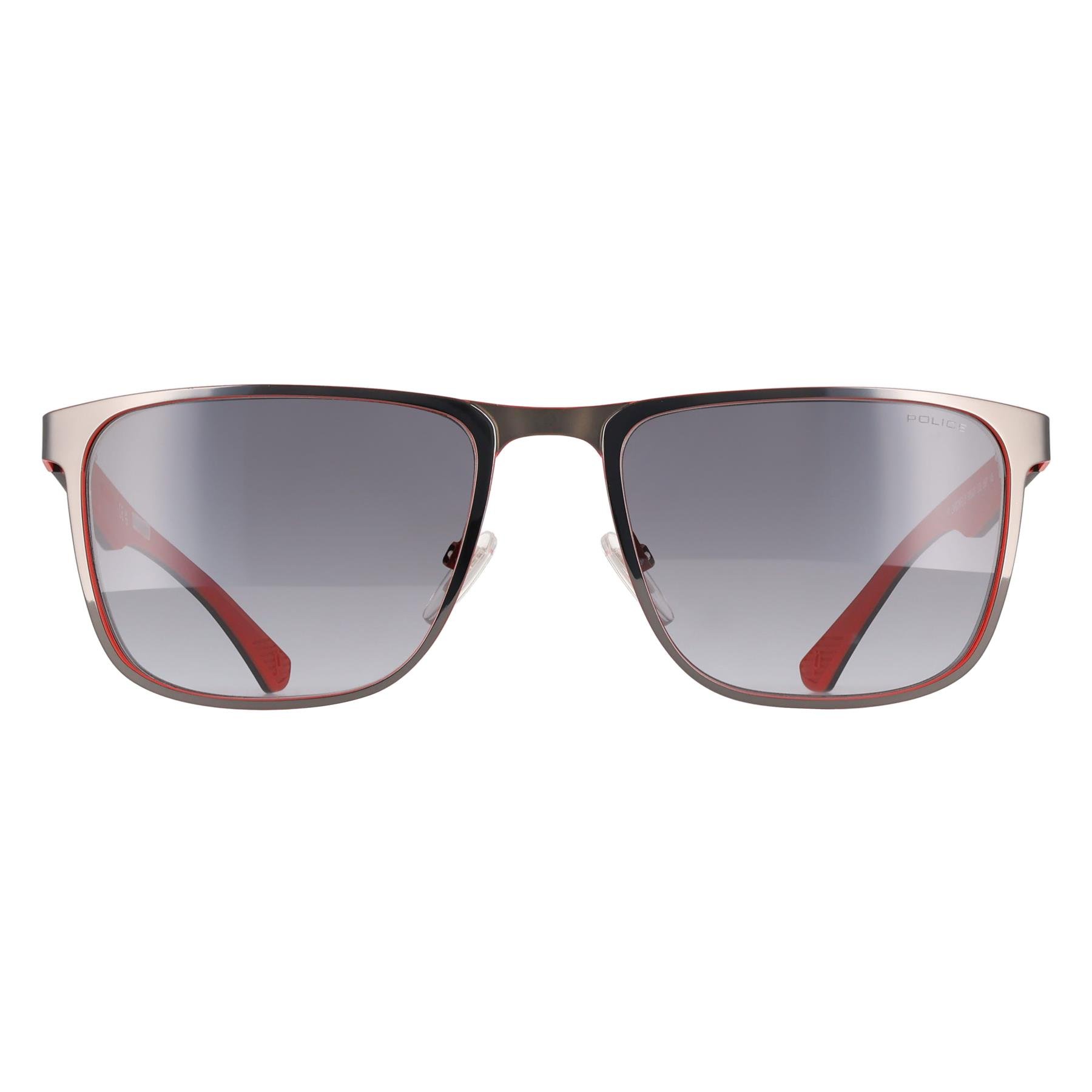 Police Rectangle Mens Shiny Gunmetal with Red Smoke Gradient SPLN25 ...