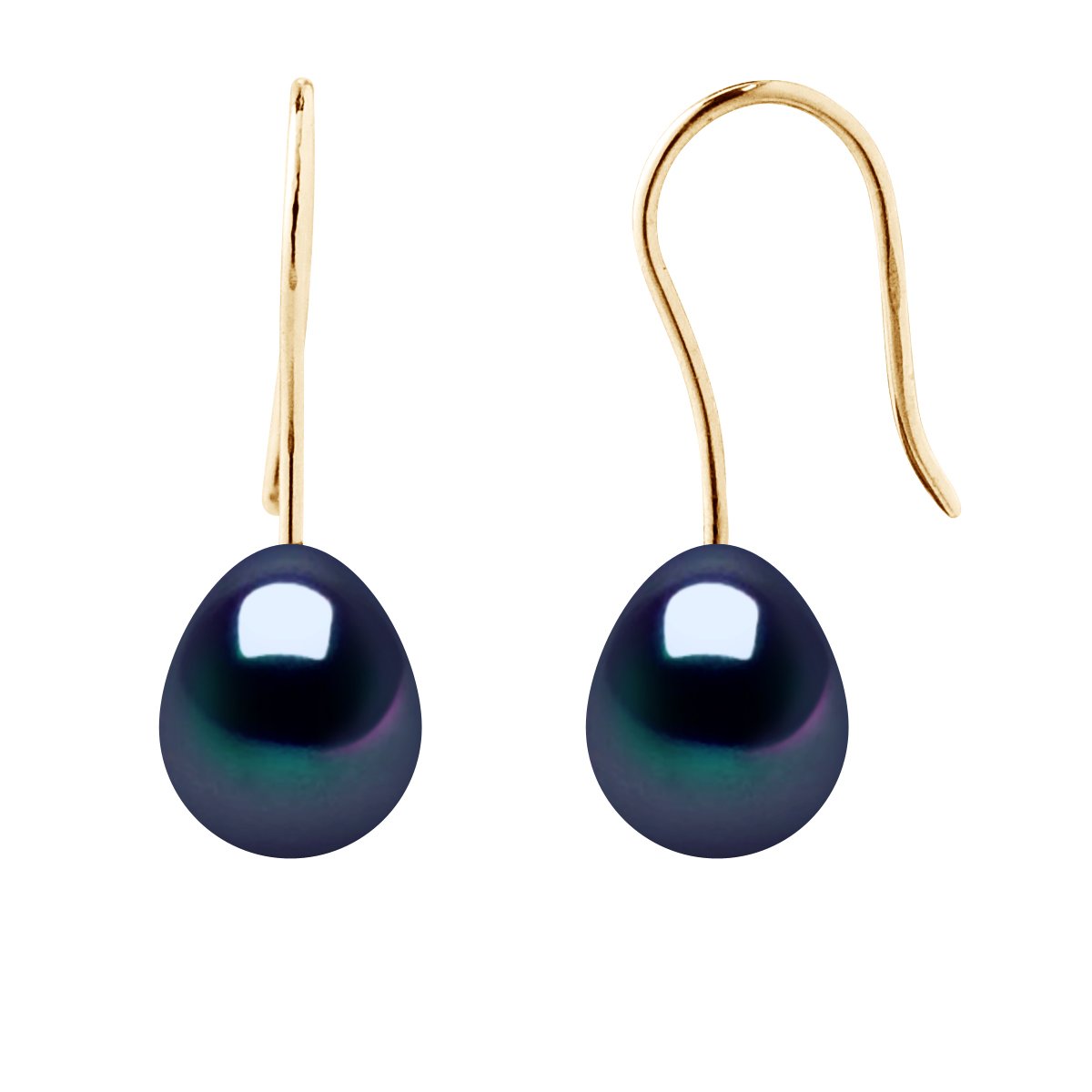 Drop Earrings Genuine Freshwater Pearls Pear-Shaped 7-8 mm — 9ct Yellow ...