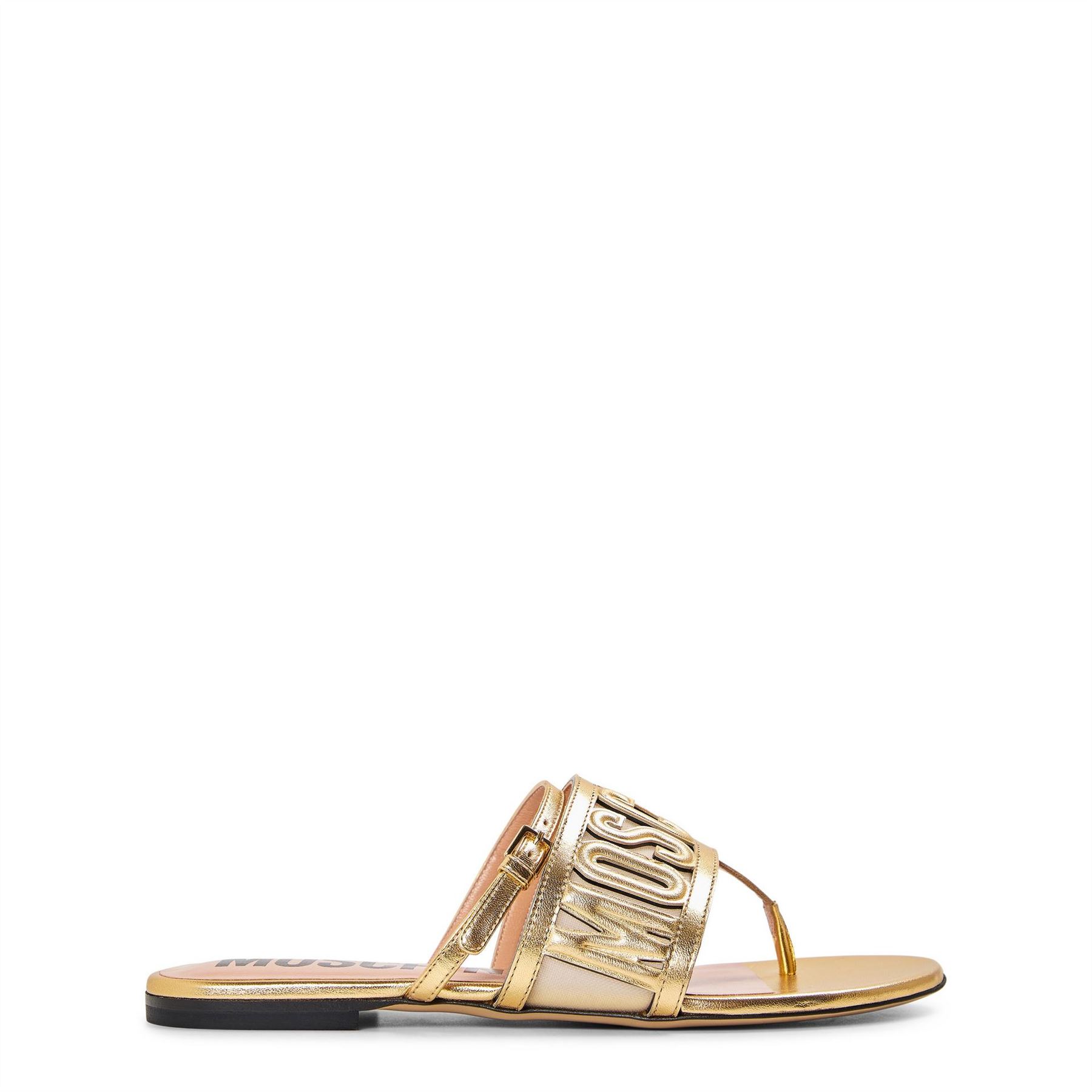Define Golden Women's Moschino Court Trainers in Gold