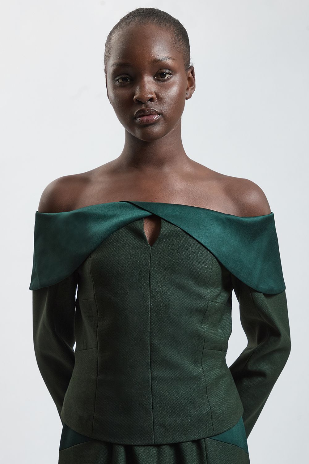 Asymmetric Bardot Tailored Jacket