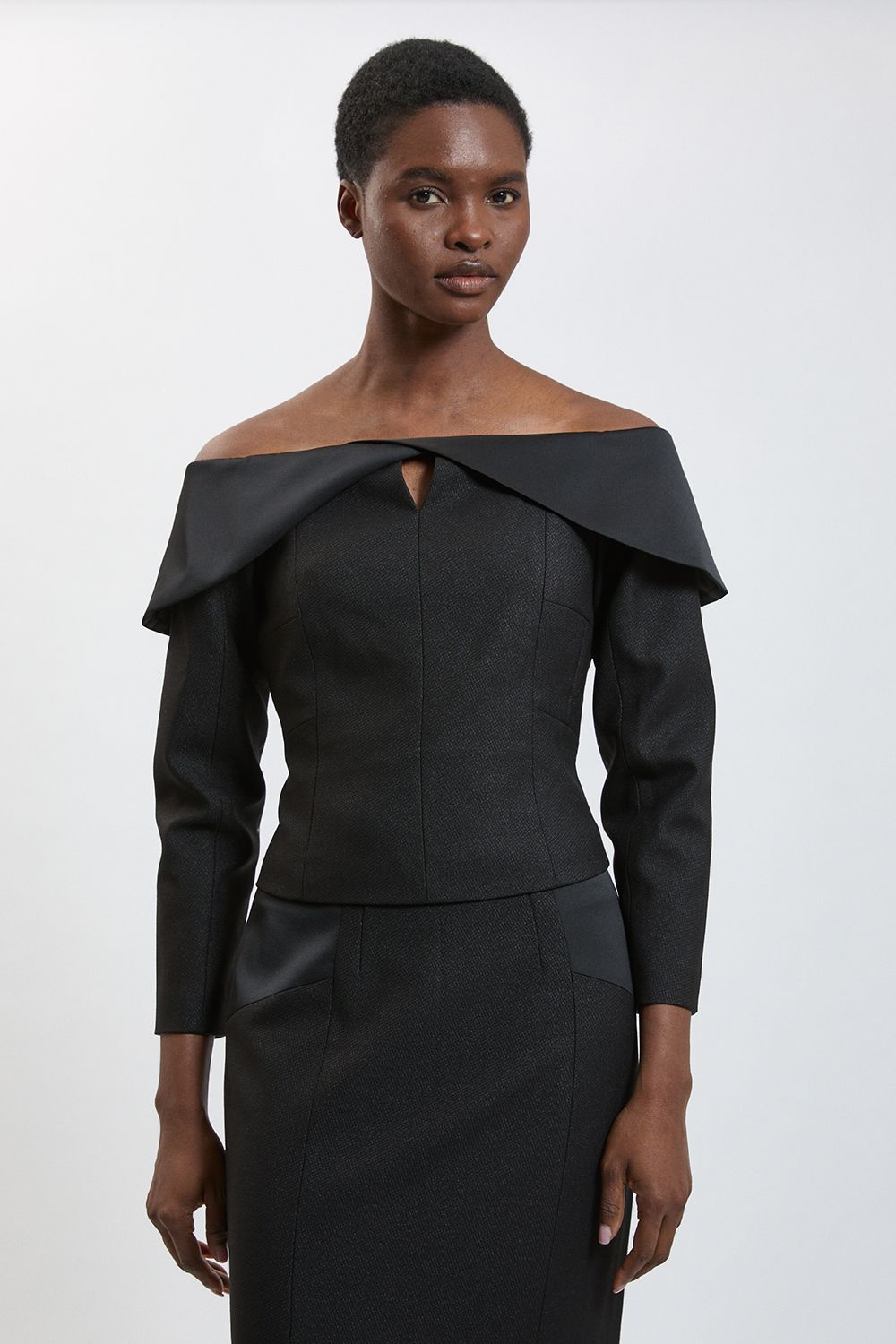 Asymmetric Bardot Tailored Jacket