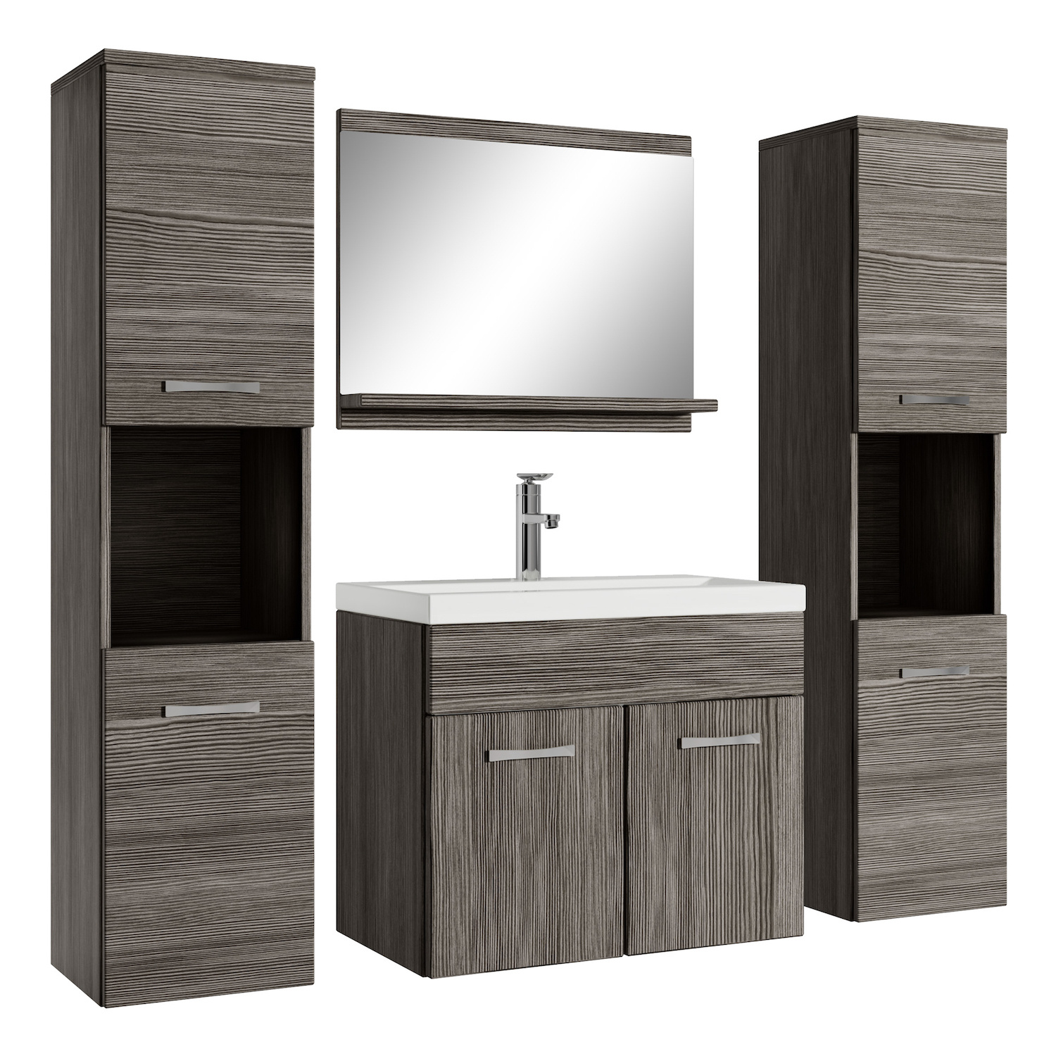 Badplaats Badkamermeubel set montreal xl 60 x 35 cm grijs badmeubel