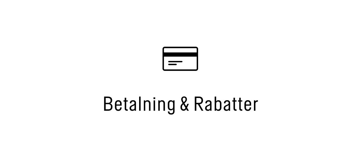 Betalning & Rabatter