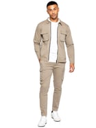 Pantalones Casual Regular Fit Pantalones Deportivos 989Zé ENZO Hombre - Forro Polar, Ajuste Regular, Color Piedra Ropa Casual Cómoda