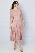 Lace Sleeveless Fit & Flare Midi Dress