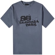 BALENCIAGA l BB Tシャツ Balenciaga Hand Draw BB Icon Logo T-Shirt in Blau