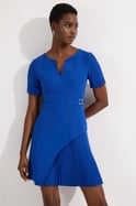 Tailored Military Pleat Short Sleeve Mini Dress