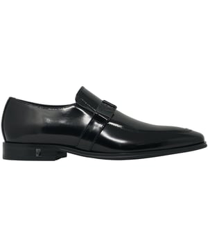 Versace spazzolato leather monk strap loafer on sale