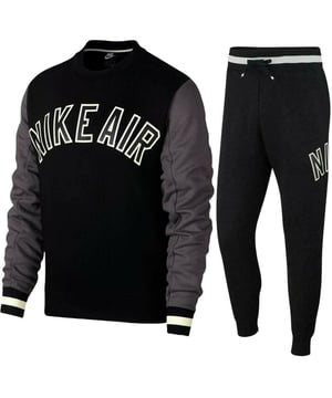 Nike air print pack crew neck sweat in black online