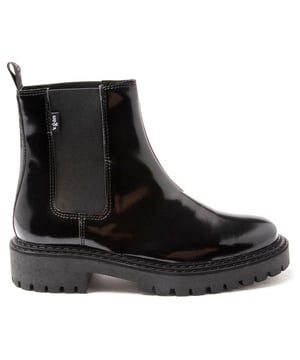 River island black patent glitter chunky ankle boots hotsell