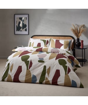 Enjoy a restful night’s sleep in the timeless Meta duvet cover set. Inspired by modern, minimalist and abstract art, it features fluid marks and angular shapes, fused together on a warm, relaxing neutral background. The reverse is identical to the front and is printed onto soft, cotton rich fabric for a comfortable night’s rest. Choose between the dusk colourway, which is a modern alternative to monochrome, or the multi-coloured design which adds a pop of colour to neutral, modern and stylish surroundings. This product is certified by OEKO-TEX® showing it has been sustainably made.