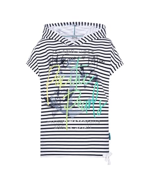 Zomerse sweater met korte mouwen en capuchon, verlaagde schouders, trekkoord in de zoom en typisch label artwork met fotoprint op de voorkant. Een echte must-have sweatshirt!