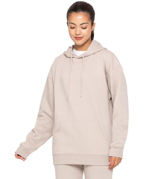 Enzo dames oversized essentiële hoodie, oversized en fleece gevoerd voor comfort, trui, capuchon met omgeslagen polsen, 50% katoen en 50% polyester, wasbaar in de machine.