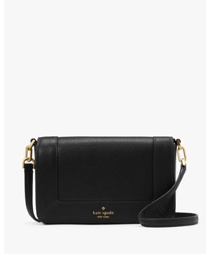 Lena Pebbled Leather Small Flap Crossbody, Metal Pinmount With Spade Logo, Zip Pocket, Slip Pocket,  Length: 4.00 Cm,  Width: 11.50 Cm,  Height: 20.50 Cm