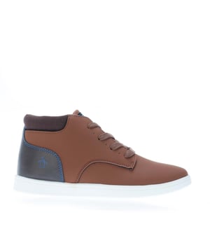 Juniors Original Penguin Miles Boots in tan.- Synthetic upper.- Lace up fastening.- Lightly padded ankle and tongue. - Lightly cushioned footbed.- Branding to the tongue and side.- Textile lining.- Synthetic sole.- Ref: PEN4074T