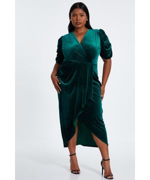 - Velvet finish - Wrap style - V neckline - Model height: 5' 8" - Model wears uk 18 / us 14 / eur 46 - Always check the care wash label - Cool hand wash with mild detergent