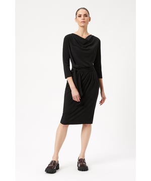 Featuring James Lakeland Ruched Belt Dress with detail to the front waist, V-neck line and fitted 3/4 sleeves, and front belt, this fitted style cocktail dress is perfect for a chic evening night out. Wear with heels or ankle boots. Style number: KAREN-13, Sleeve 3/4 length, V-neck detail , Attached belt , Knee length, 95% Polyester, 5% Elastane, Machine wash 30°C, Models Height 5 Feet 9 Inches/175 cm, Model wears size 10, Made in Italy.