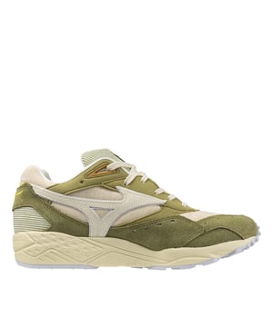 Heren Mizuno Contender Sportstyle schoenen in groen wit.- Bovenwerk van suède en textiel.- Vetersluiting.- Speciaal geweven label op de tong met bedrukte inlegzool en gestructureerd Run bird logo en bovenkant tong.- EVA tussenzool.- Rubberen buitenzool.- Ref.: D1GA242001
