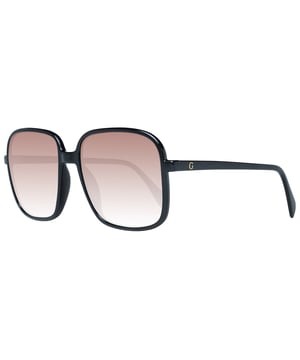 Guess Square Womenss Black Brown Gradient GF6146  Sunglasses are a modern square frame shape, exuding a sense of timeless elegance. The frame is crafted from high-quality acetate, known for its durability and lightweight feel, ensuring long-lasting comfort throughout the day. Slender temples feature the Guess logo for a touch of sophistication.