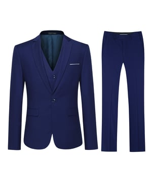 [Materialpflege] Erleben Sie die hochwertige Mischung aus 70 % Polyester und 30 % Viskose in unserem Anzug in Riviera-Blau. Der Stoff bietet Komfort, Atmungsaktivität und ist pflegeleicht. Das Innenfutter aus 94 % Polyester und 4 % Viskose sorgt für Atmungsaktivität und Schweißabsorption. WASCHANLEITUNG: Für beste Ergebnisse chemisch reinigen; alternativ Handwäsche mit kaltem Wasser. [Stildesign] Treten Sie mit unserem schmal geschnittenen Anzug in Riviera-Blau in Eleganz. Das Reversdesign, der Ein-Knopf-Verschluss und der maßgeschneiderte Schnitt mit 3D-Drapierung sorgen für einen modernen und anspruchsvollen Look. Die Hose mit flacher Vorderseite verfügt über einen verlängerten Hüftgurt und schräge Seitentaschen für einen zeitgenössischen Touch. [Anlass] Unser vielseitiger und raffinierter Anzug in Riviera-Blau eignet sich für Hochzeiten, Geschäftstreffen, Partys und mehr. Er ist die perfekte Wahl für verschiedene formelle Anlässe. Setzen Sie mit diesem stilvollen Ensemble ein Statement. [Paket] Vervollständigen Sie Ihre formelle Kleidung mit unserem 3-teiligen Set. Das Paket umfasst einen Blazer, eine Hose und eine Weste und sorgt so für einen abgestimmten und eleganten Look. Verbessern Sie Ihren Stil mit AlltheMen.