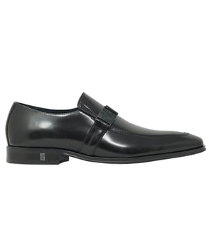 Versace Collectie Buckle Logo Leren Bruine Schoenen. Medusa Hoofd Merkenlogo Op De Zool. Instapschoen. Geleide Buckle. Stijl -V90323S VM00029 V200C