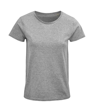 100% Bio-Baumwolle. Gewebe: Trikot, Weiche Haptik. Design: meliert. Passform: Schlauchförmig. Ausschnitt mit Band, Doppelnadel-Stich, Größenetikett ohne Markennamen. GSM (Gramm pro Quadratmeter): 150. Nachhaltigkeit: Amfori-Freigabe, BSCI, Umweltfreundlich, Fair Wear geprüft, OCS Standard (Bio-Standard), Oeko-Tex Standard 100 zertifiziert, REACH, Textilbörse-zertifiziert, Vegan. Gerippter Kragen, Rundhalsausschnitt. Kurzärmlig.