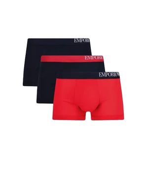 3er-Pack Emporio Armani EA7 Boxers für Herren in Marineblau und Rot. - Elastischer Bund. - Flexible Größe mit Logo. - Bequem aus Stretchbaumwolle. - 95 % Baumwolle, 5 % Elasthan.